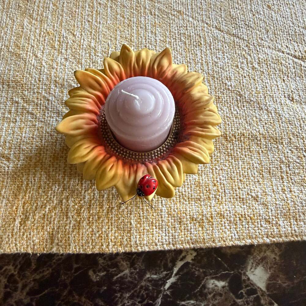 PartyLite Sunflower Ladybug Tea Light Candle Holder P7119